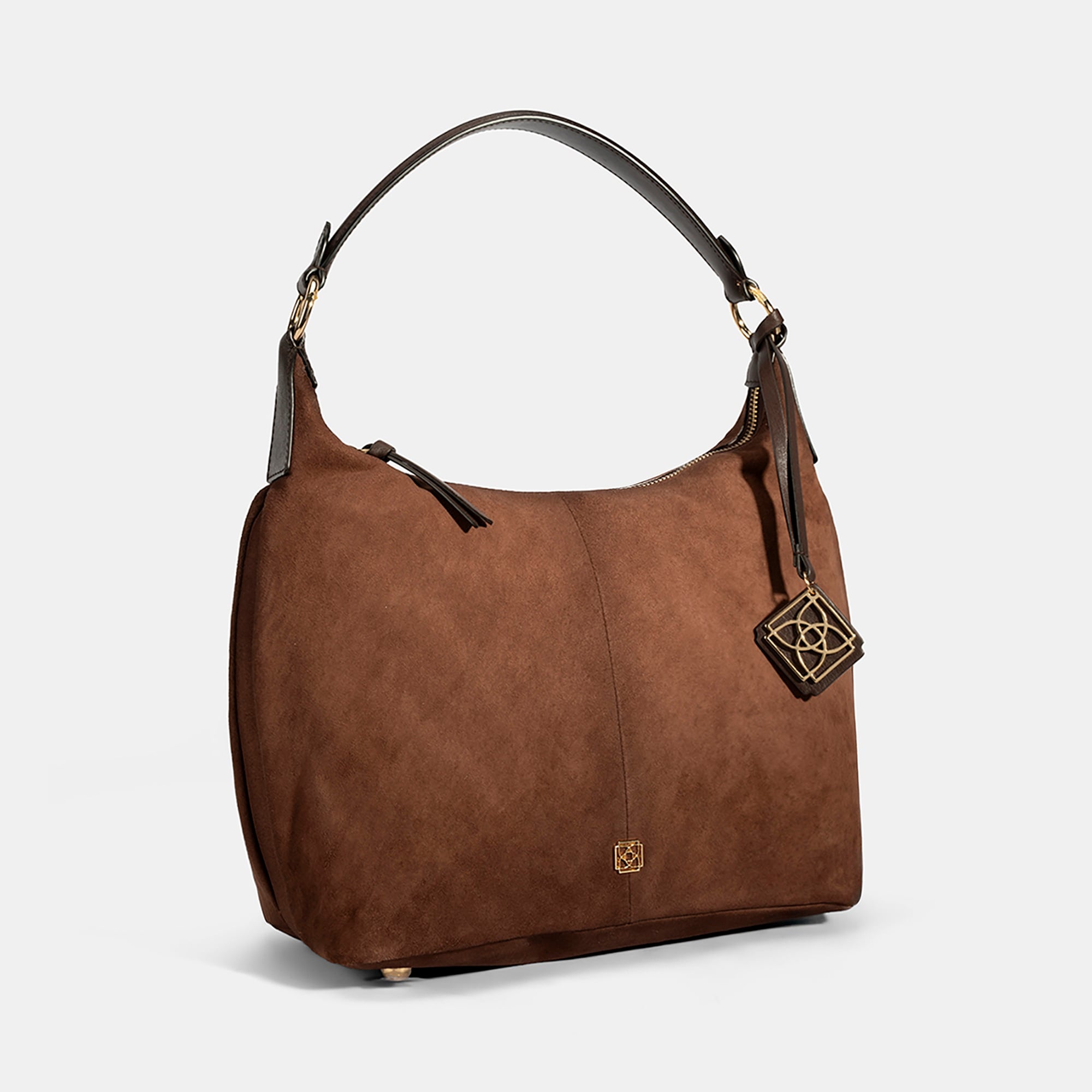 Kadın Kahve Süet Deri Omuz Çantası