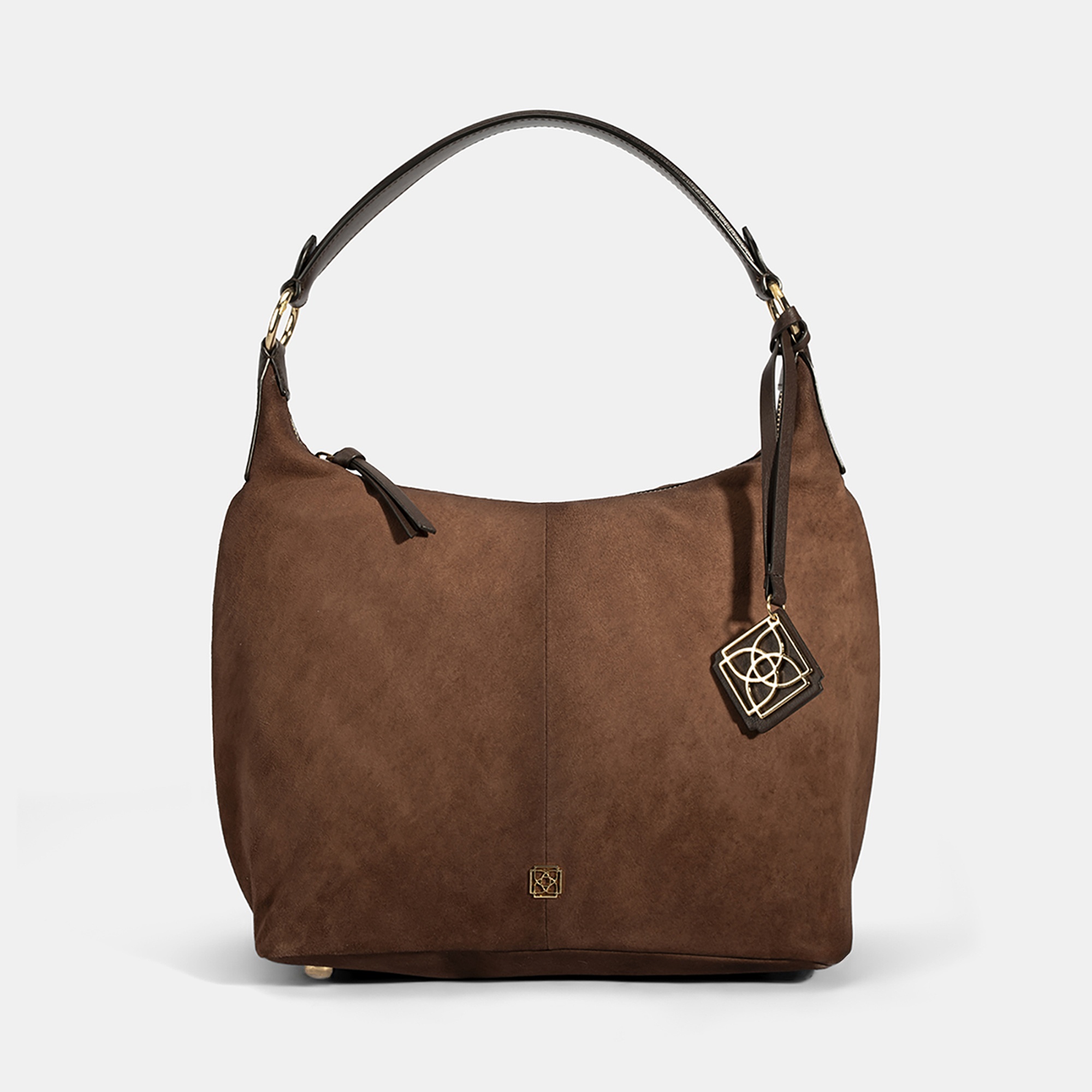 Kadın Kahve Süet Deri Omuz Çantası