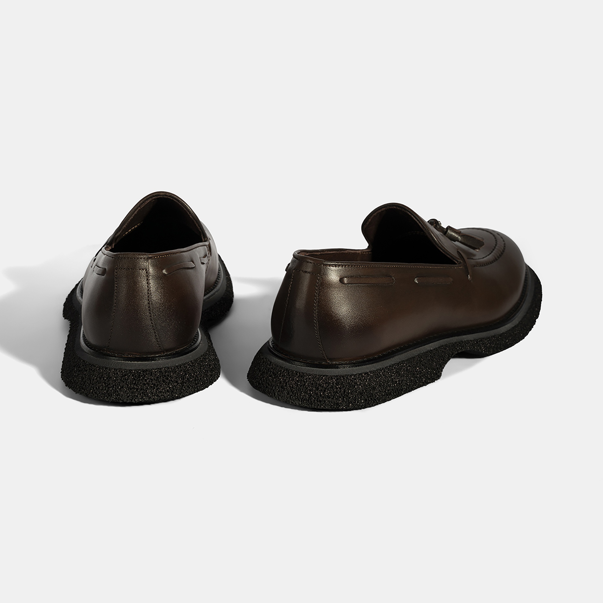 Erkek Kahve Püskül Detaylı Deri Loafer