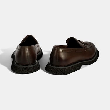  Erkek Kahve Püskül Detaylı Deri Loafer