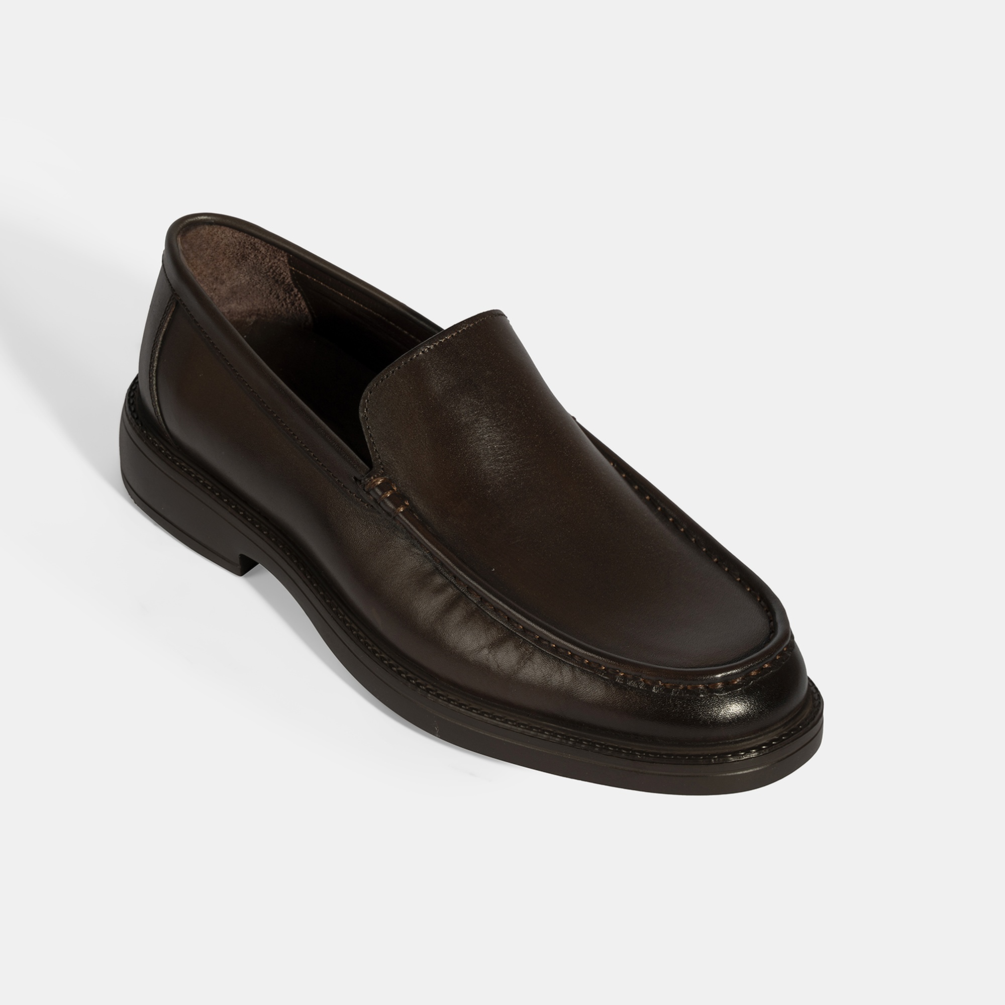 Erkek Kahve Deri Loafer