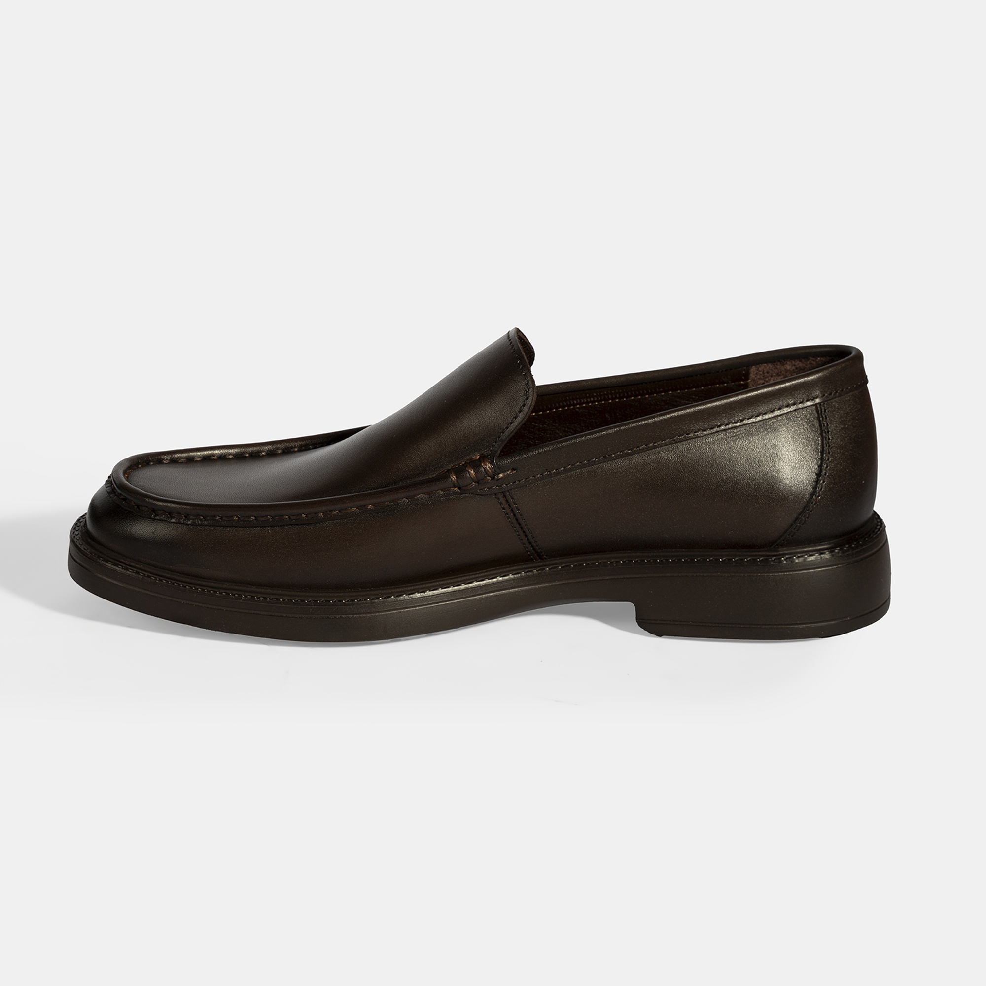 Erkek Kahve Deri Loafer