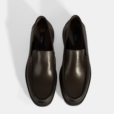  Erkek Kahve Deri Loafer