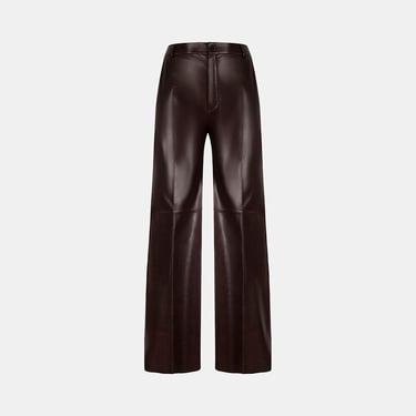  Kadın Bordo Deri Pantolon