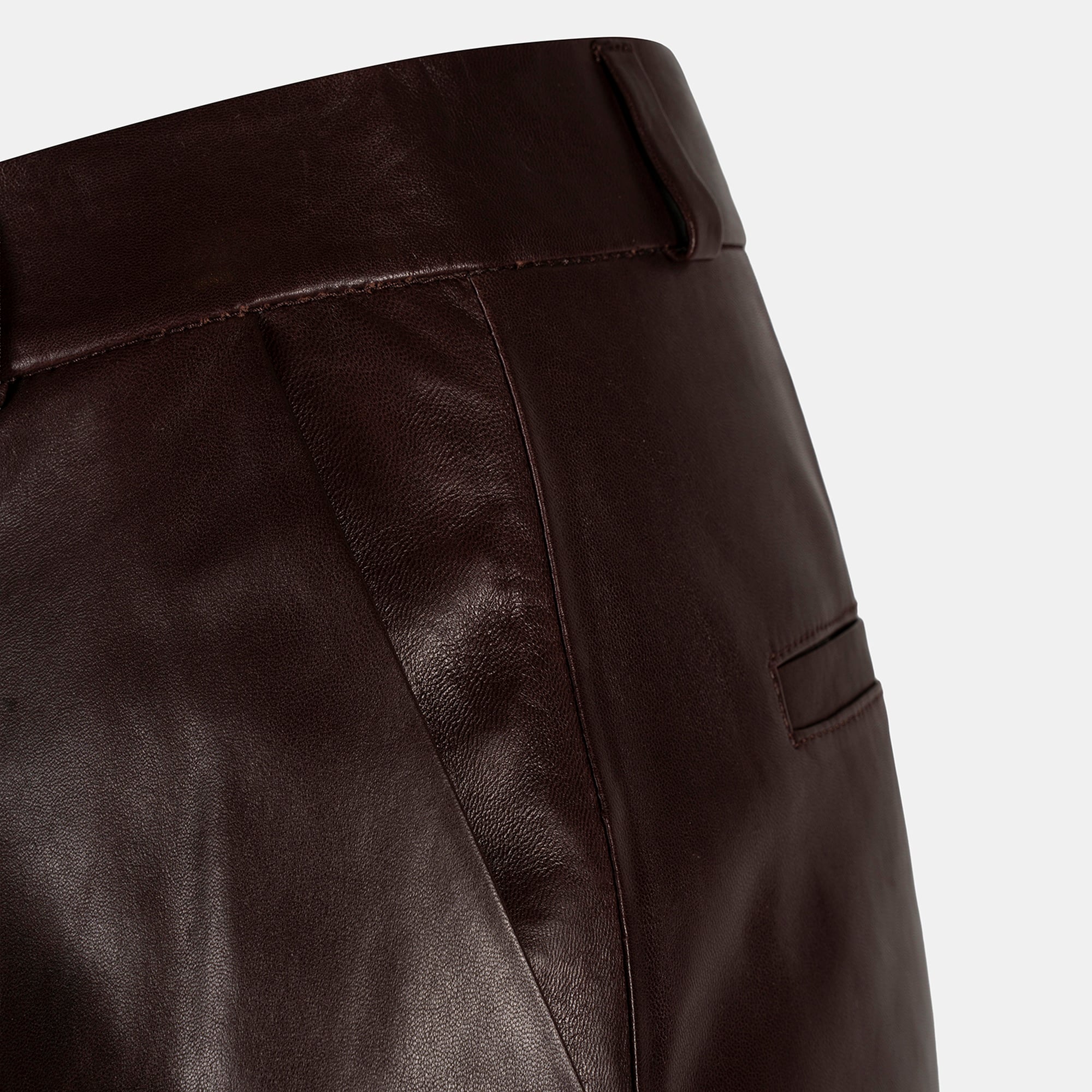 Kadın Bordo Deri Pantolon