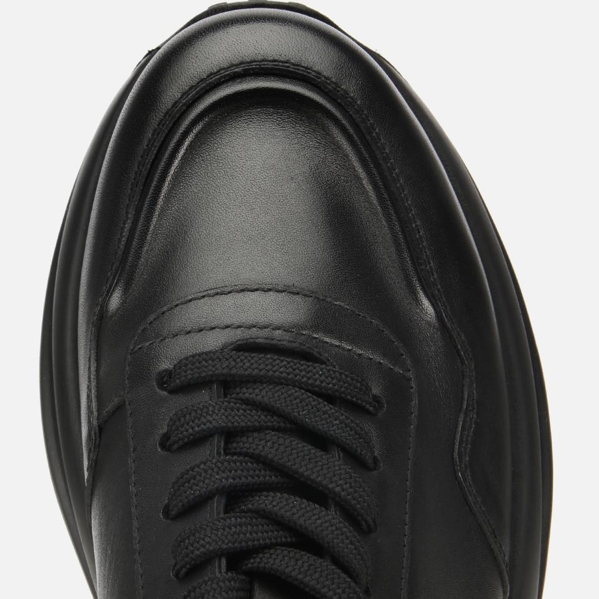 Erkek Deri Siyah Comfort Yüksek Tabanlı Spor Ayakkabı