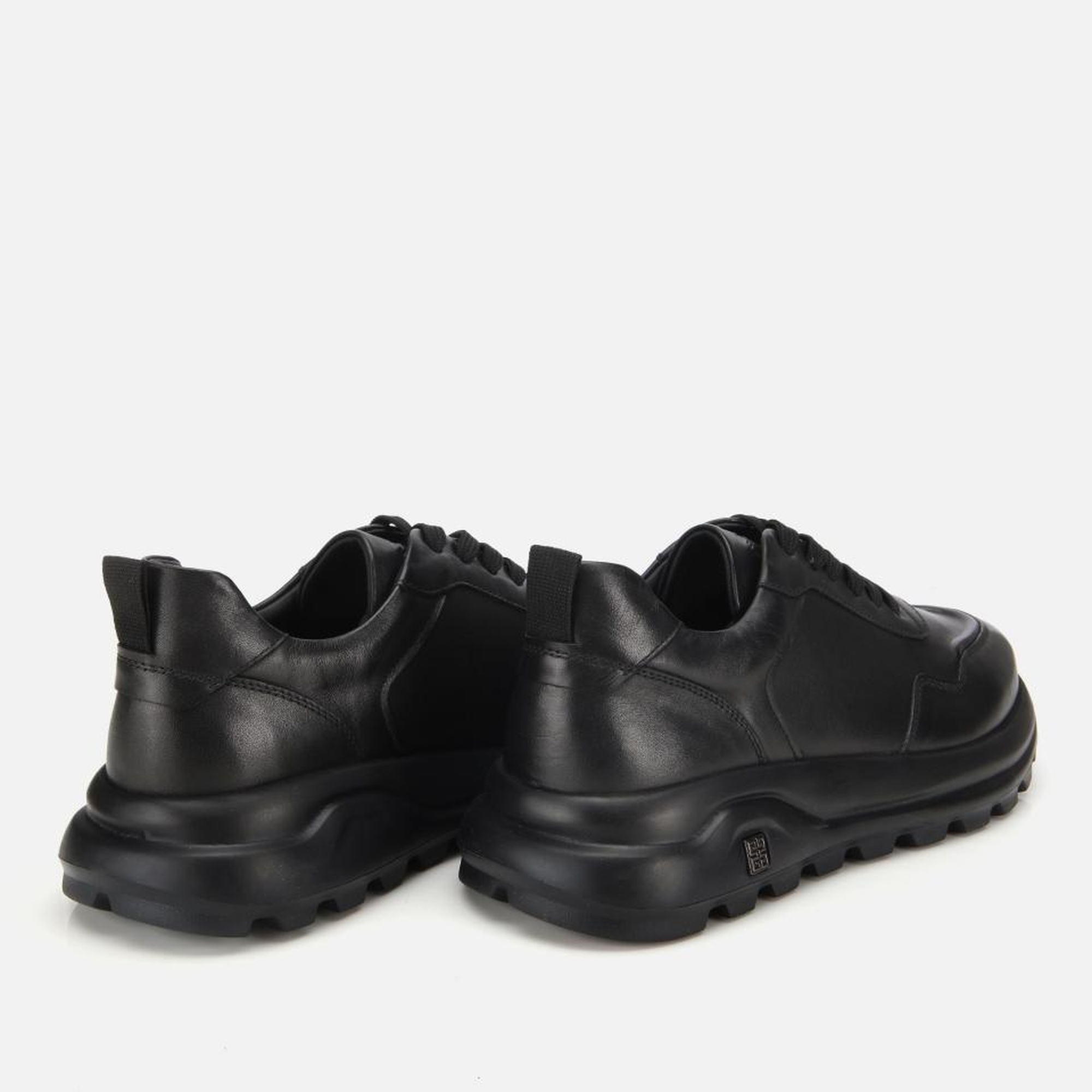 Erkek Deri Siyah Comfort Yüksek Tabanlı Spor Ayakkabı