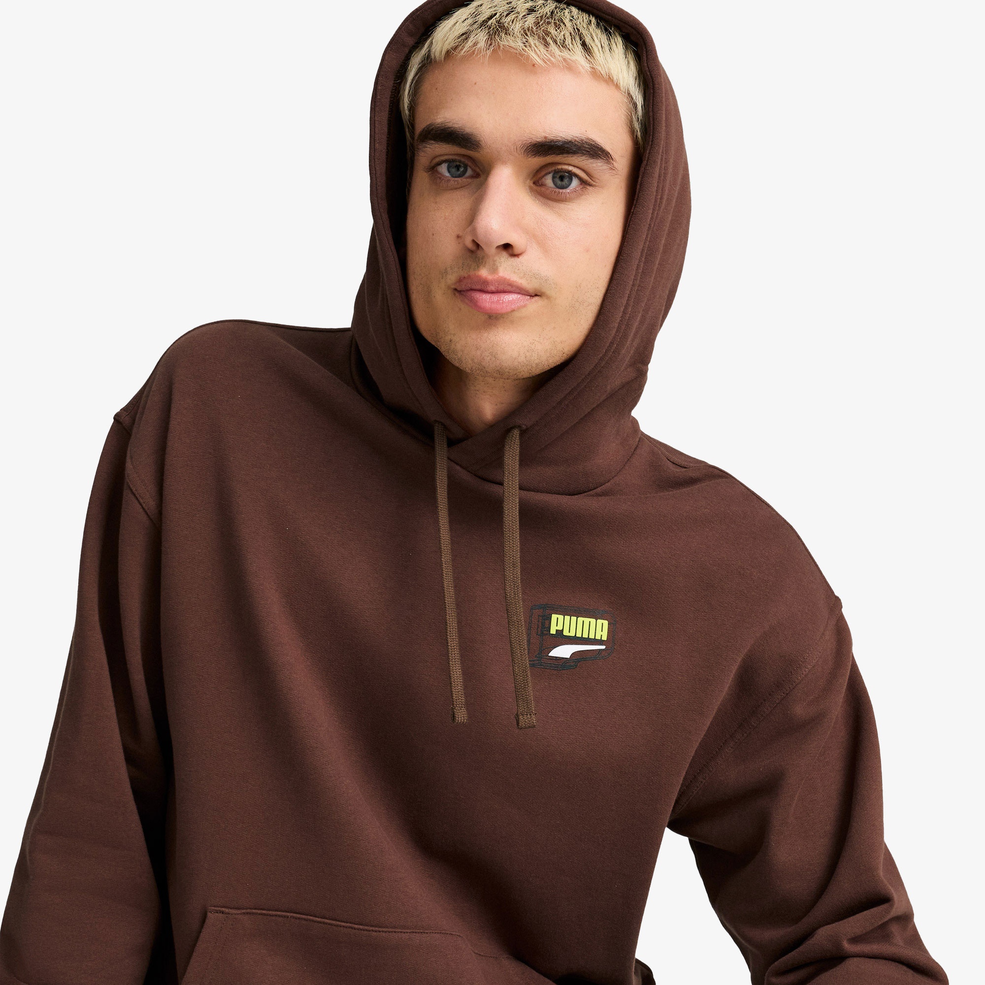 Puma Downtown Graphic Hoodie Unisex Kahverengi Hoodie