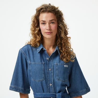  Calvin Klein Boxy Kadın Lacivert Elbise