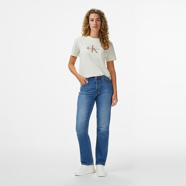  Calvin Klein Hero Classic Mono Kadın Bej T-Shirt