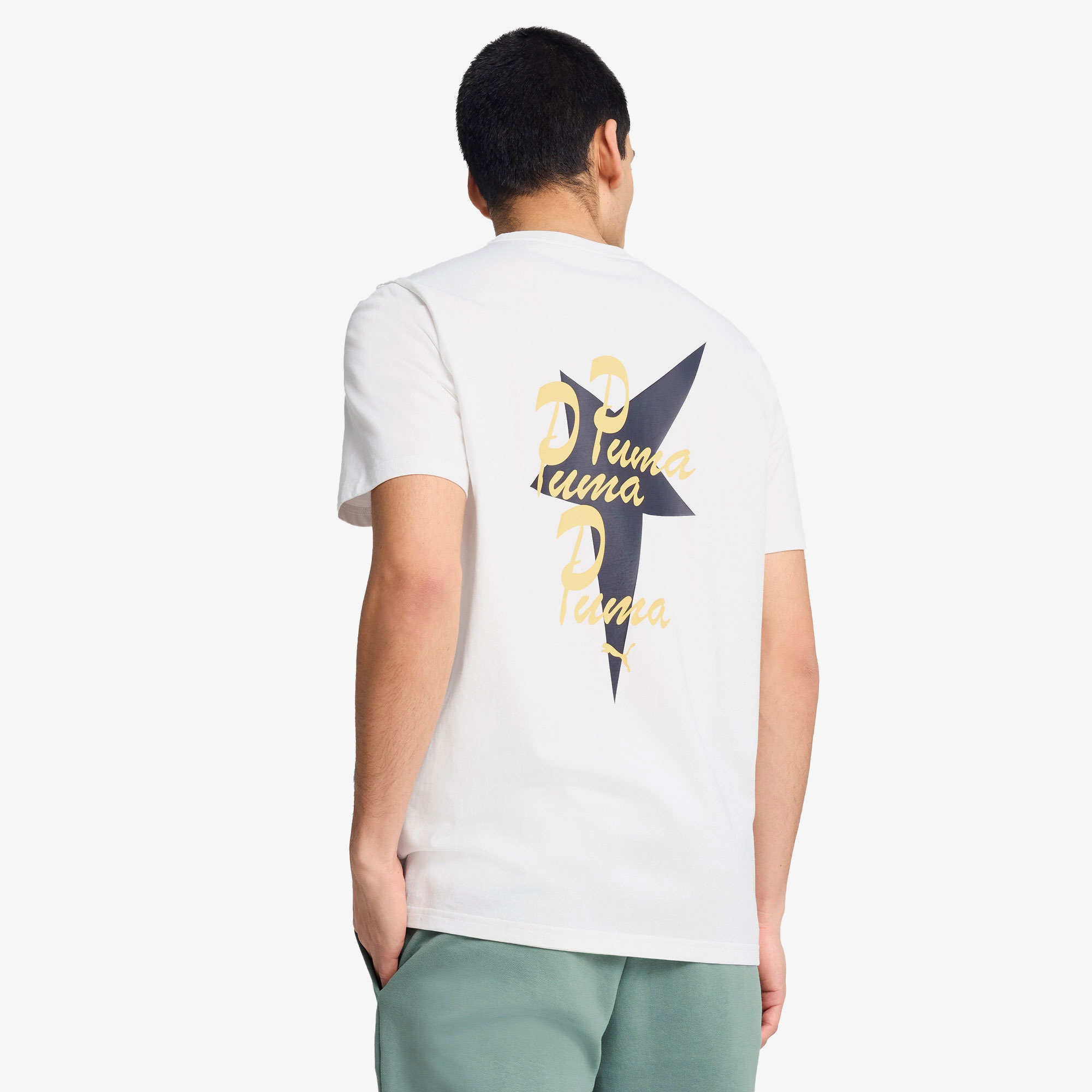 Puma Wardrobe Ess Graphic Erkek Beyaz T-Shirt