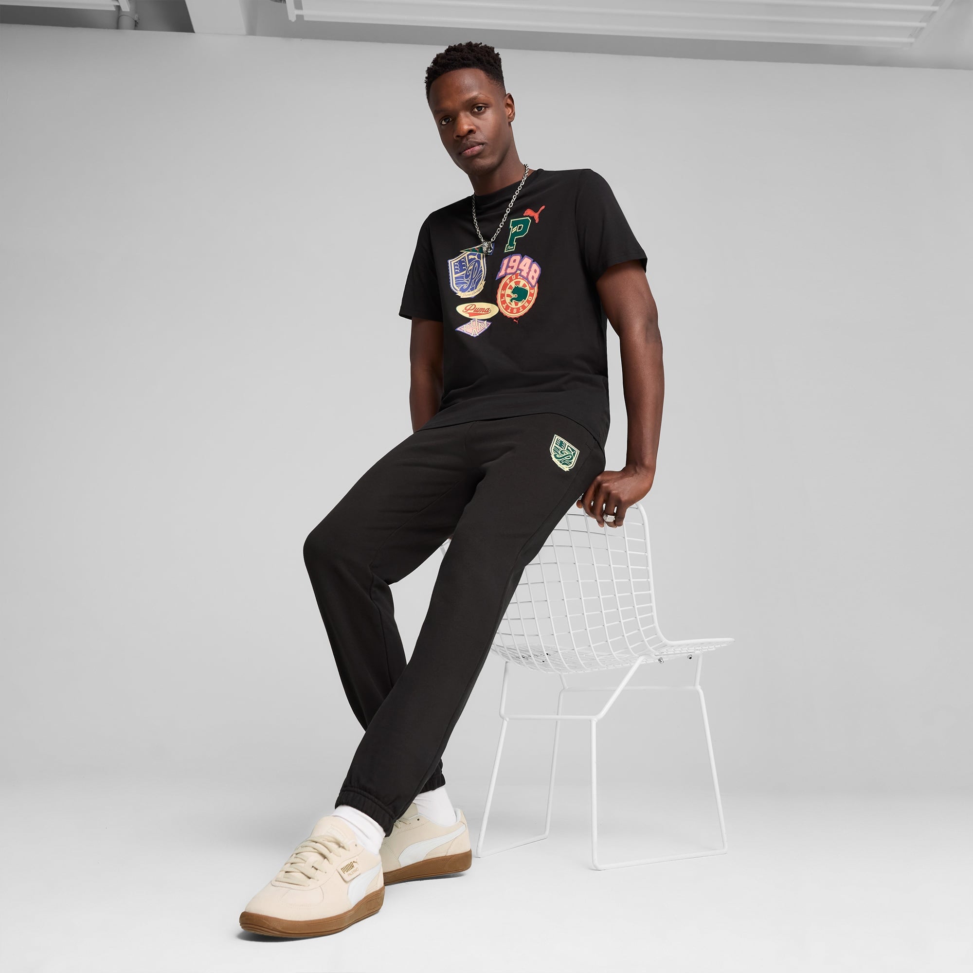 Puma Wardrobe Ess Graphic Erkek Siyah T-Shirt