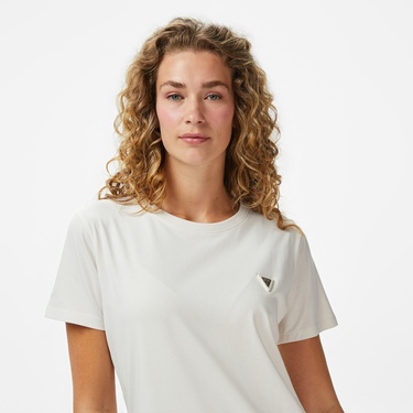  Guess Colette Oversize Fit Kadın Krem T-Shirt