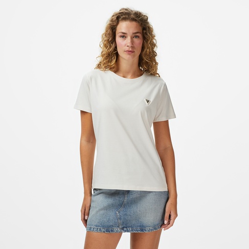  Guess Colette Oversize Fit Kadın Krem T-Shirt