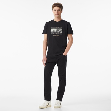  Tommy Jeans Regular Photo Flag Erkek Siyah T-Shirt
