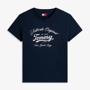 Tommy Jeans Regular Essential Logo Kadın Lacivert T-Shirt