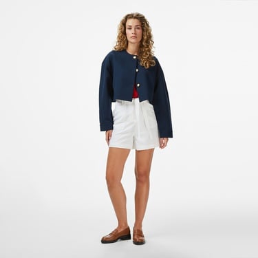  Tommy Hilfiger Punto Crop Lady Kadın Blazer Lacivert Blazer Ceket