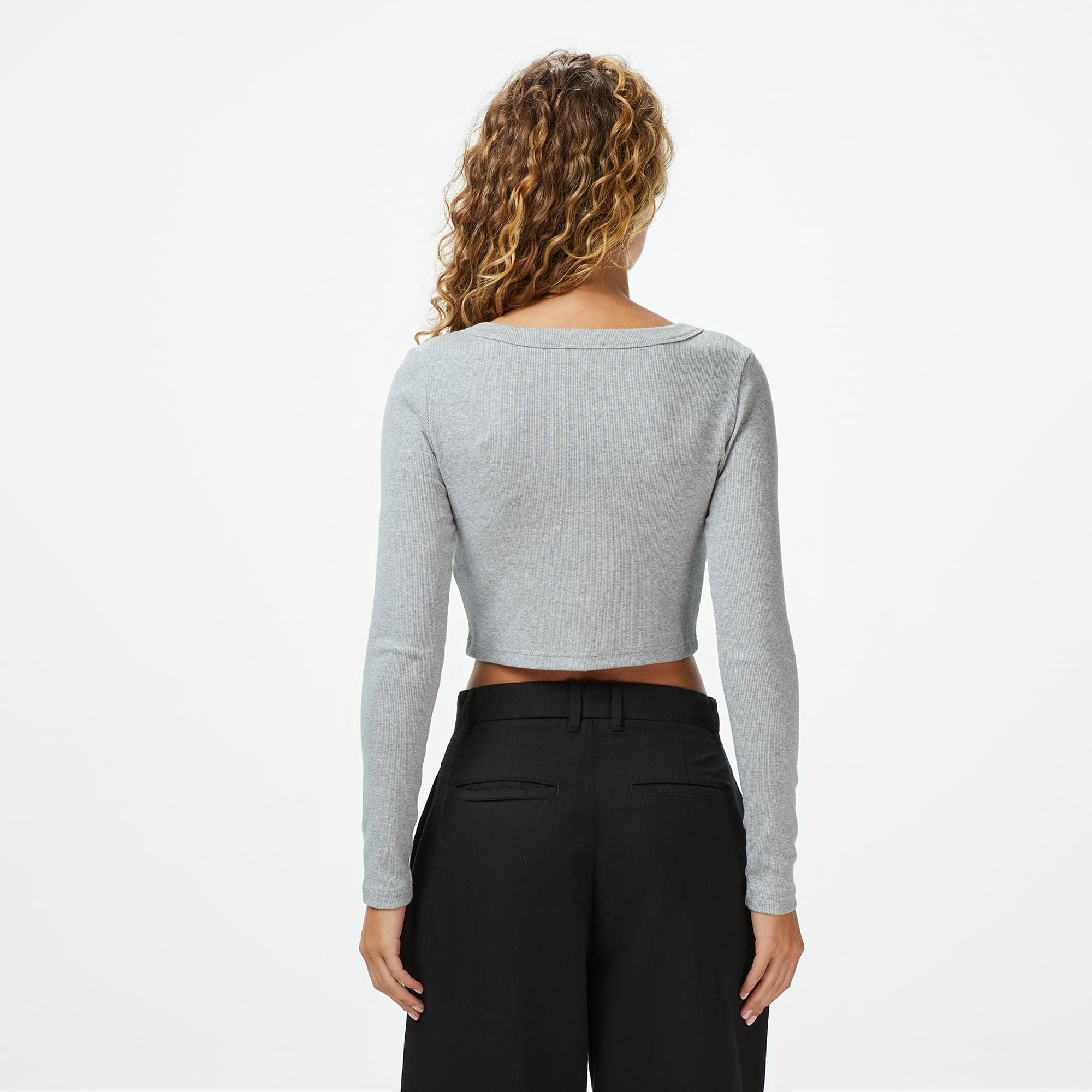 Calvin Klein Woven Label Kadın Gri Triko