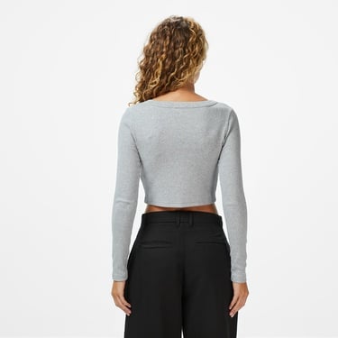  Calvin Klein Woven Label Kadın Gri Triko