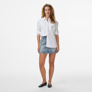  Calvin Klein Poplin Relaxed Kadın Beyaz Gömlek