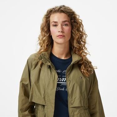  Tommy Hilfiger Nylon Packable Kadın Haki Ceket