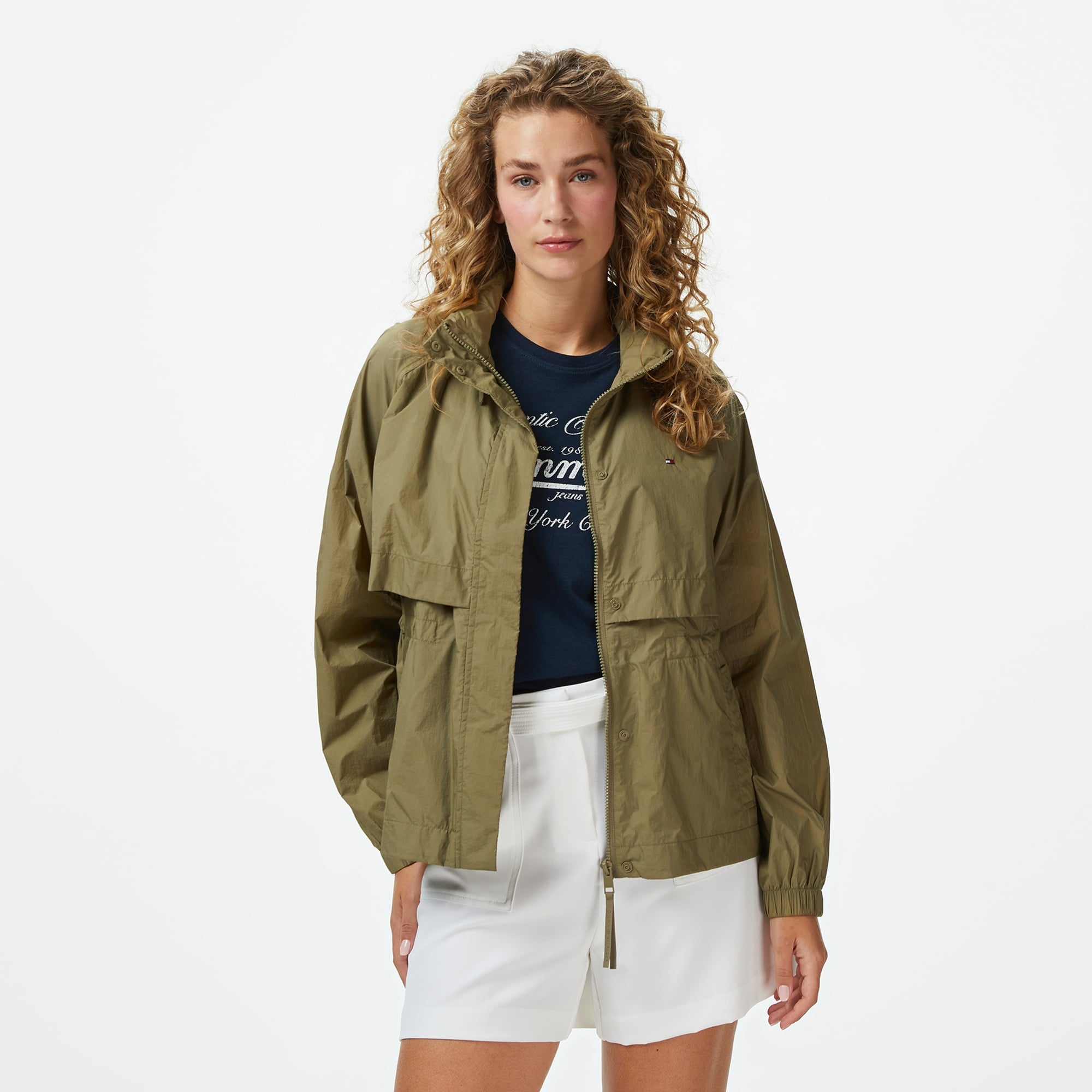 Tommy Hilfiger Nylon Packable Kadın Haki Ceket