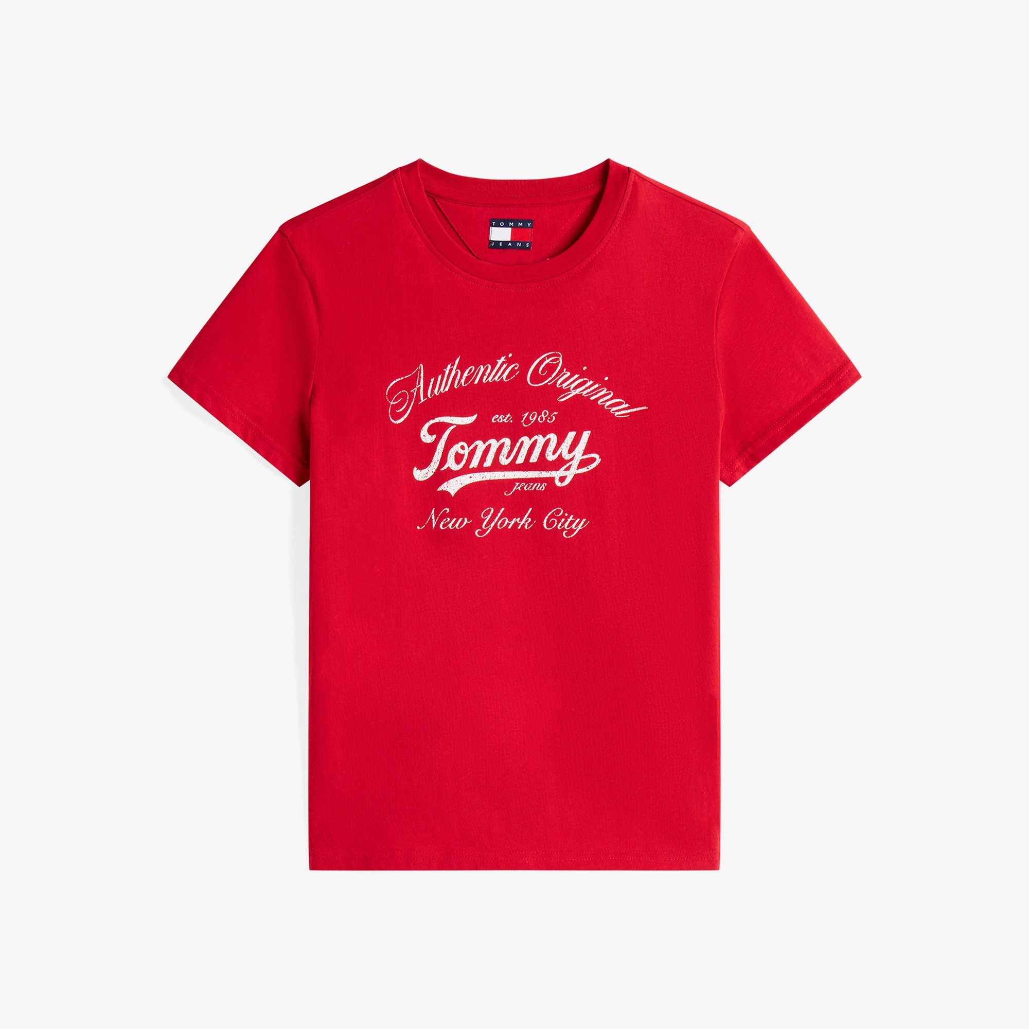 Tommy Hilfiger Essential Logo 1 Kadın Kırmızı T-Shirt