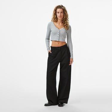  Calvin Klein Woven Label Kadın Gri Triko