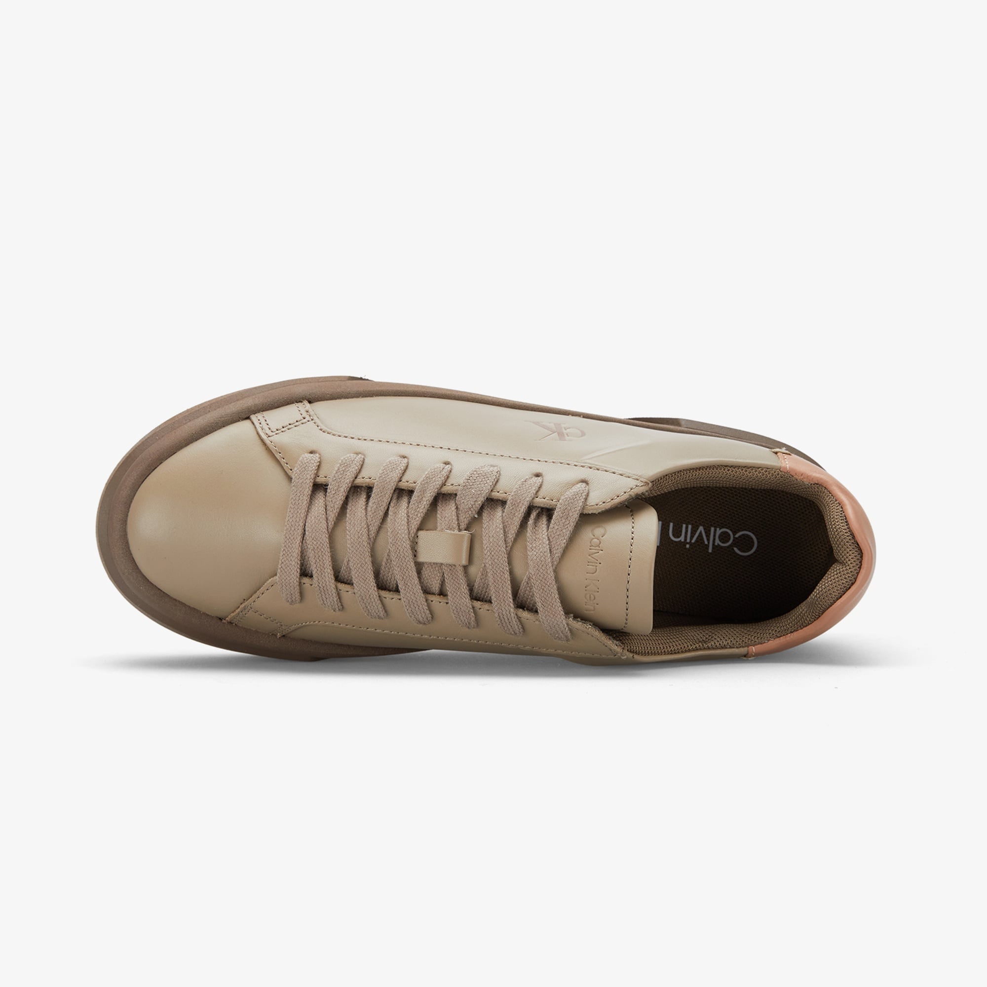 Calvin Klein Flatform Lace Up Kadın Bej Sneaker
