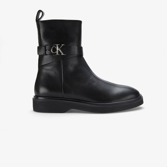  Calvin Klein Ankle Metal Logo Kadın Siyah Bot