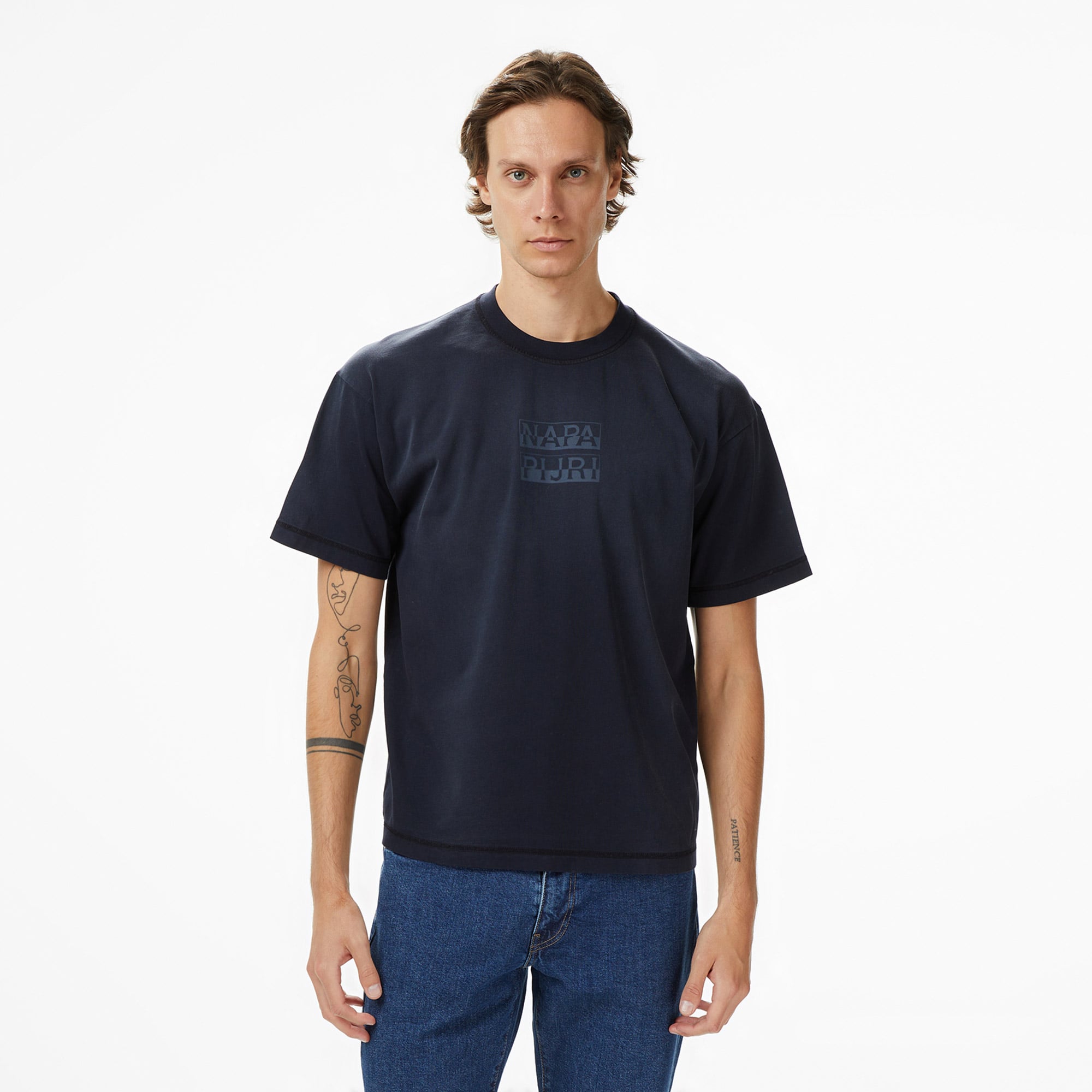  Napapijri S-Comel Erkek Mavi T-Shirt