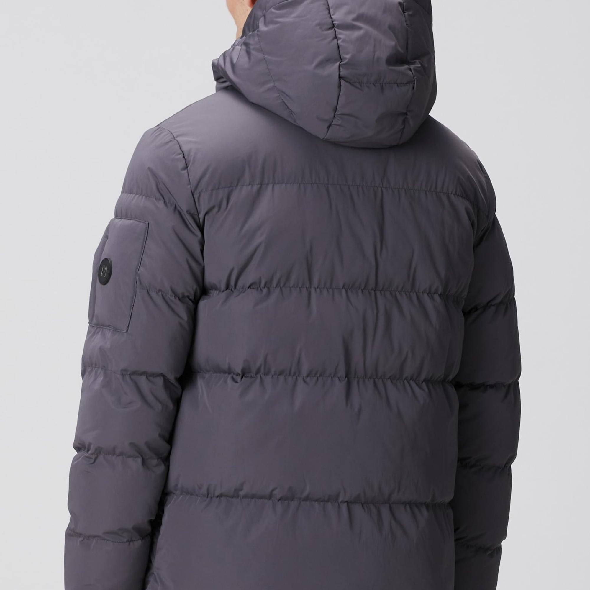 Network Erkek Gri Kapüşonlu Kapitoneli Casual Kaban