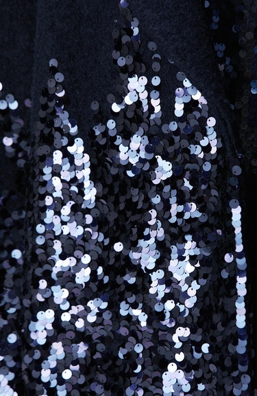  Network Kadın Lacivert Yün Karışımlı Payet Detaylı Kaban