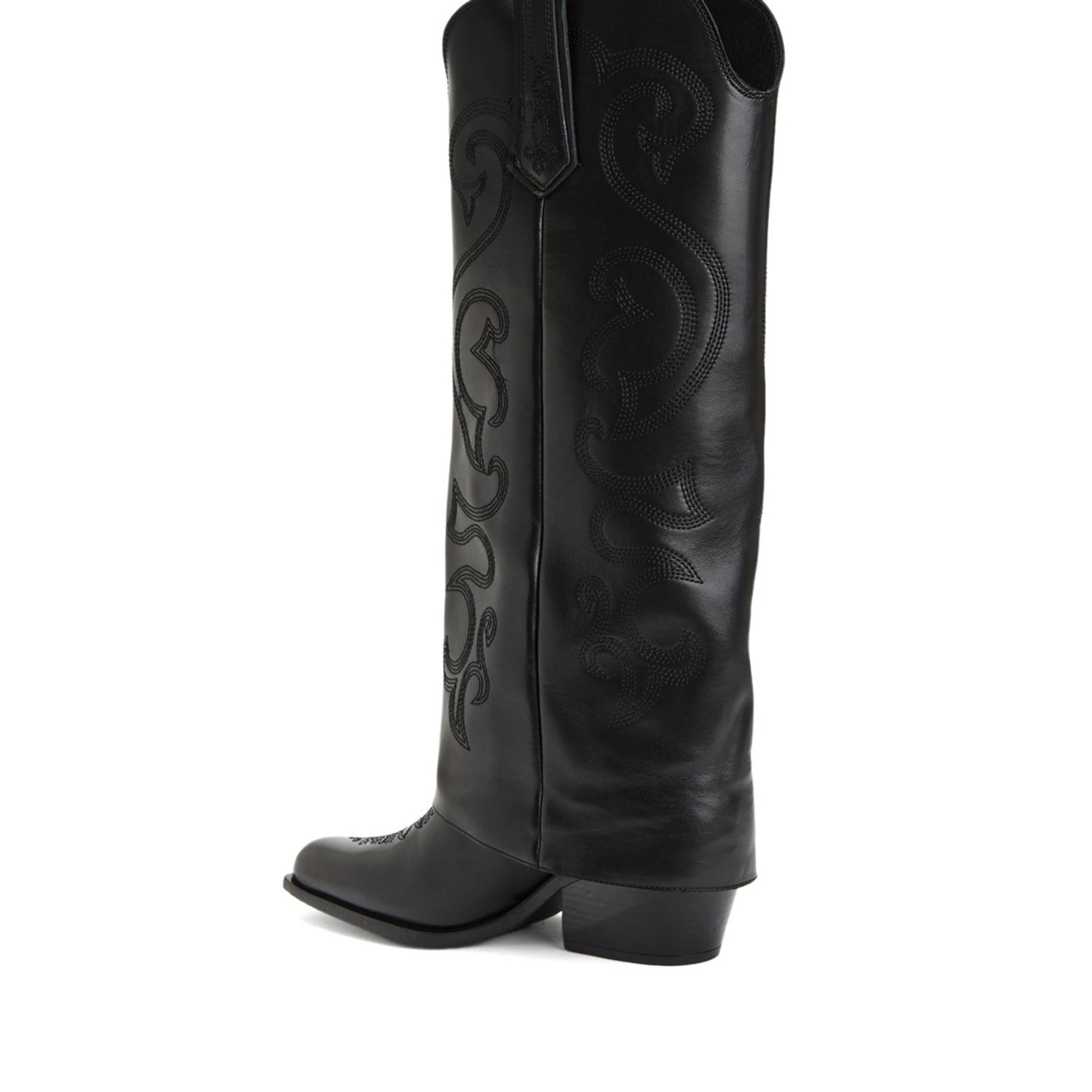 Network Kadın Siyah Desenli Deri Çizme