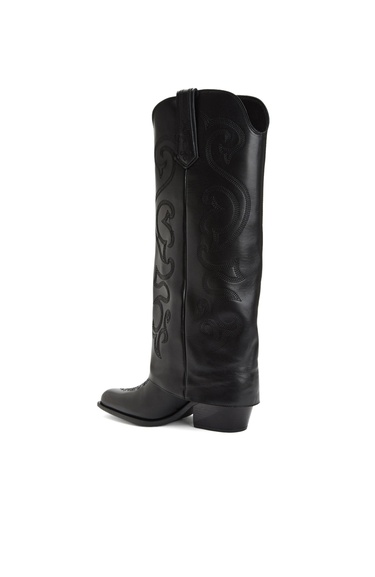  Network Kadın Siyah Desenli Deri Çizme