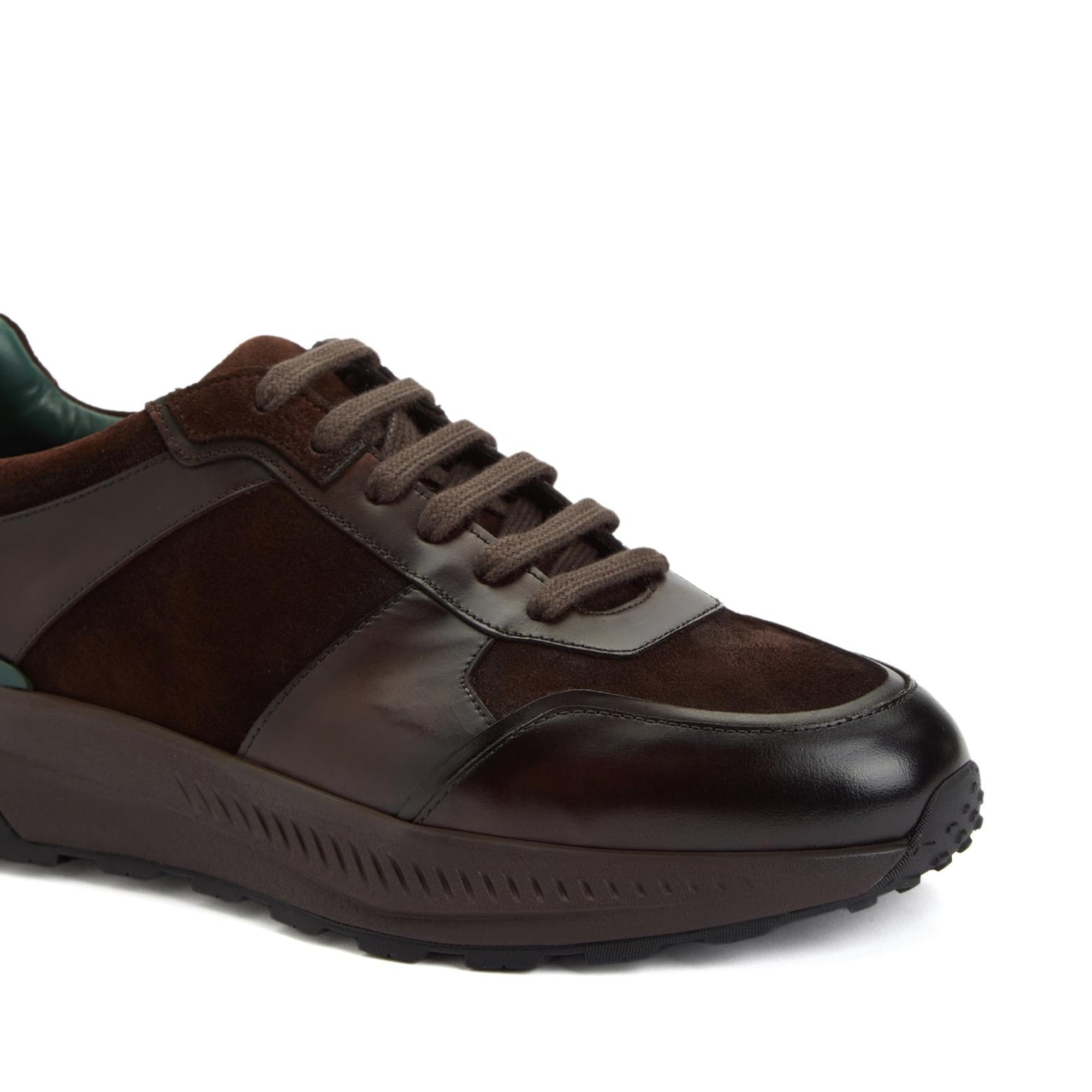 George Hogg Erkek Kahverengi Vibram Taban Detaylı Deri Sneaker