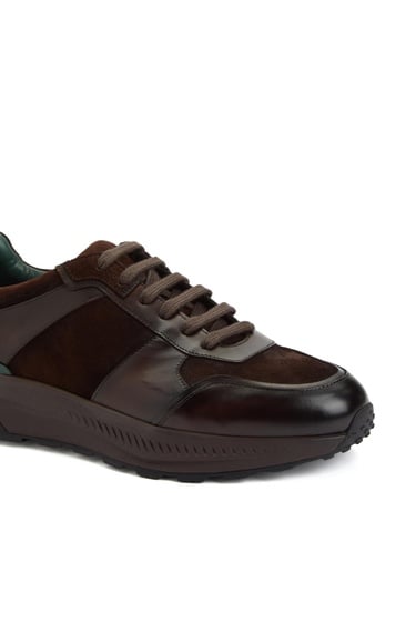  George Hogg Erkek Kahverengi Vibram Taban Detaylı Deri Sneaker