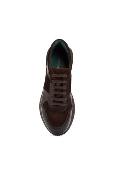  George Hogg Erkek Kahverengi Vibram Taban Detaylı Deri Sneaker