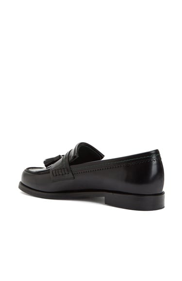  George Hogg Kadın Siyah Püskül Detaylı Deri Loafer