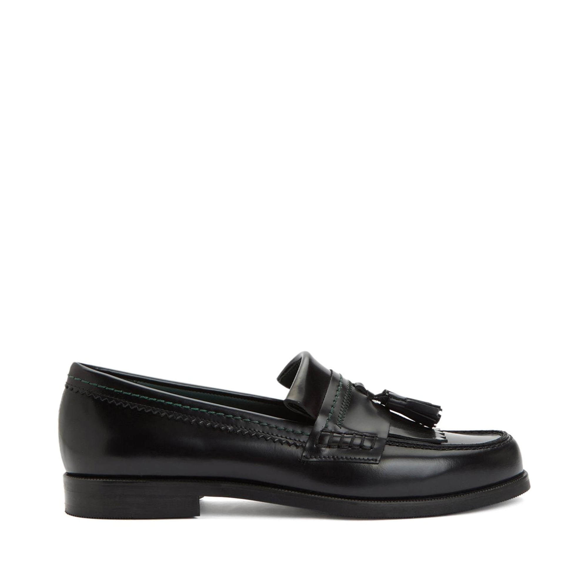 George Hogg Kadın Siyah Püskül Detaylı Deri Loafer