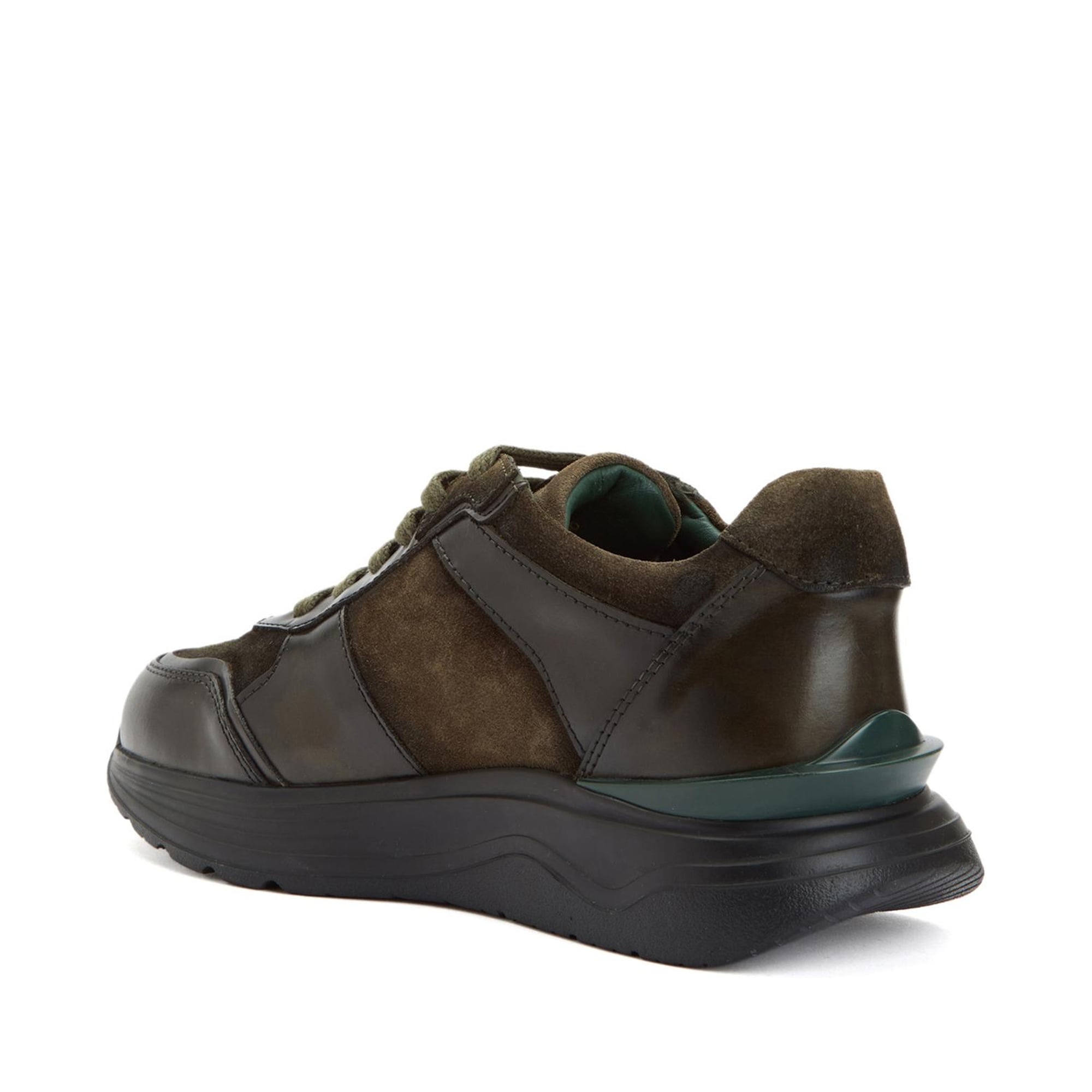 George Hogg Kadın Haki Vibram Taban Özellikli Deri Sneaker