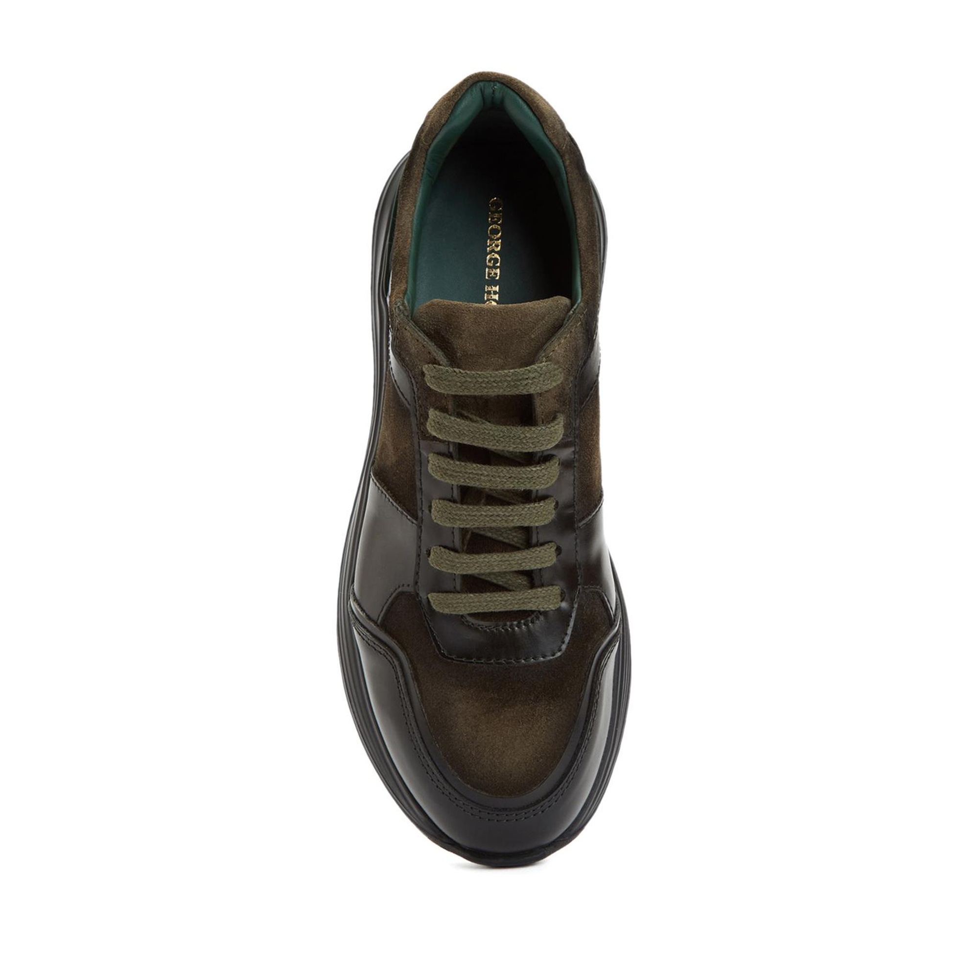 George Hogg Kadın Haki Vibram Taban Özellikli Deri Sneaker