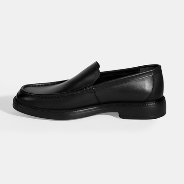  Erkek Siyah Deri Loafer