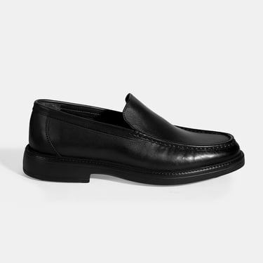  Erkek Siyah Deri Loafer