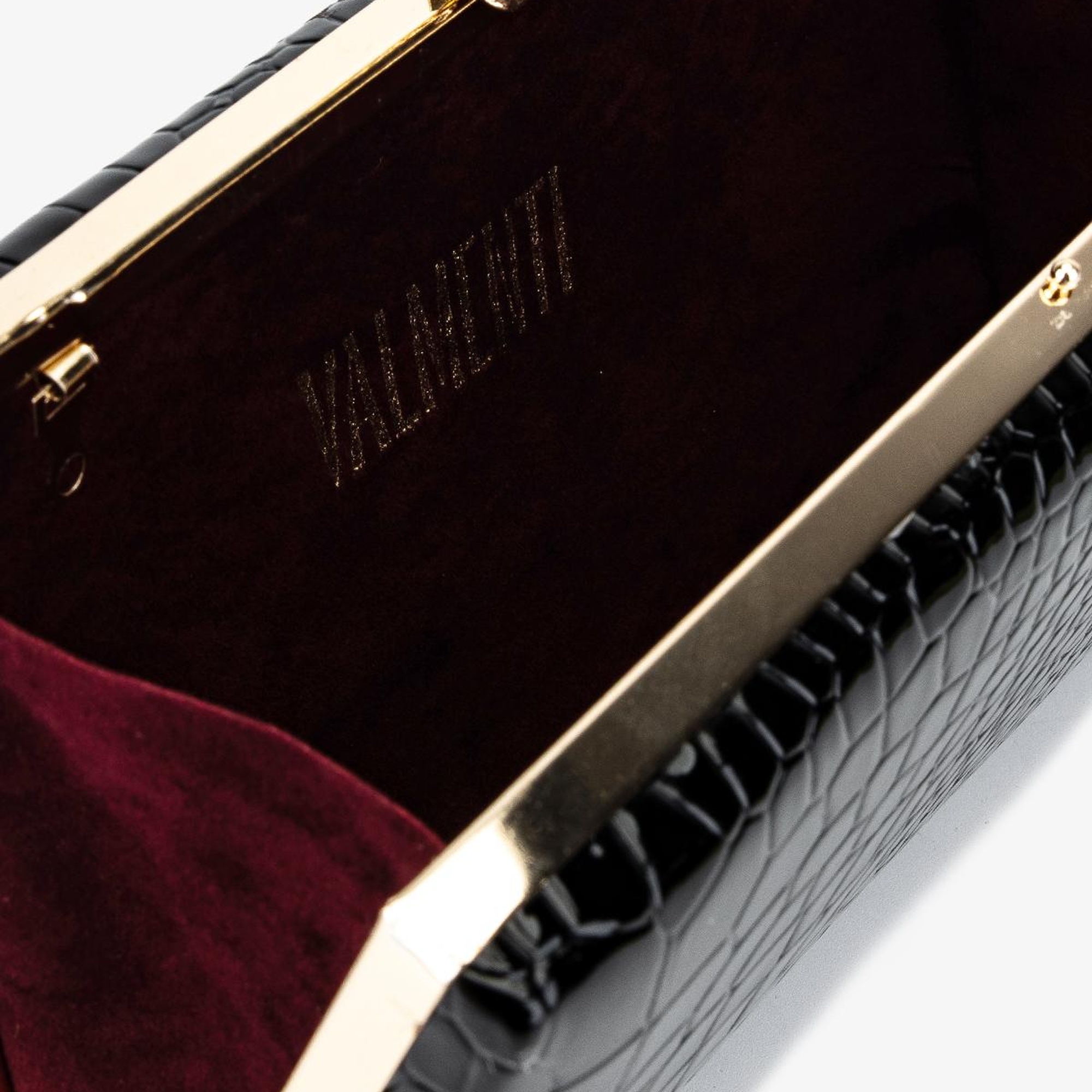 Valmenti Kadın Vegan Siyah Kroko Abiye Çanta