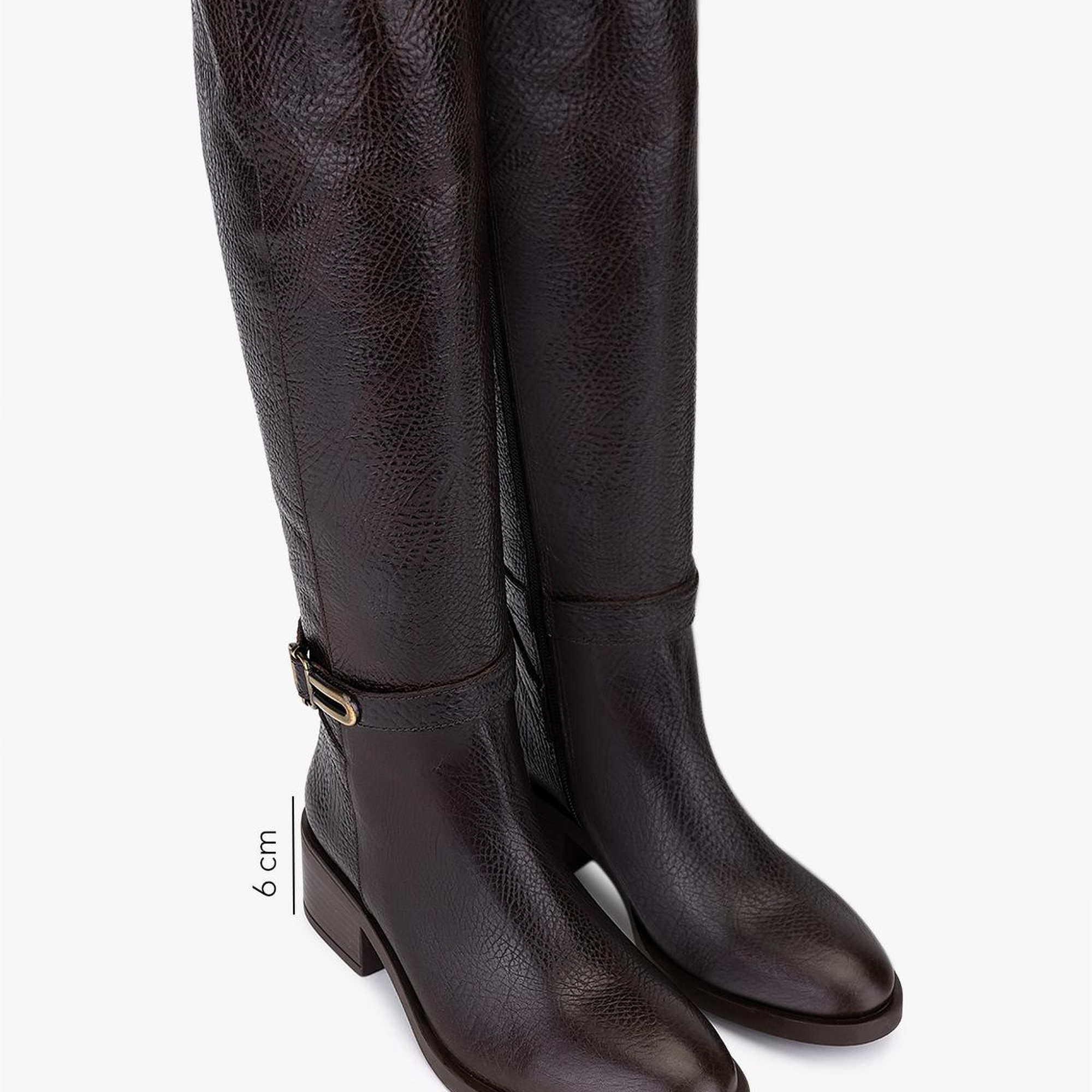 Valmenti Kadın Hakiki Deri Kahverengi Topuklu Çizme