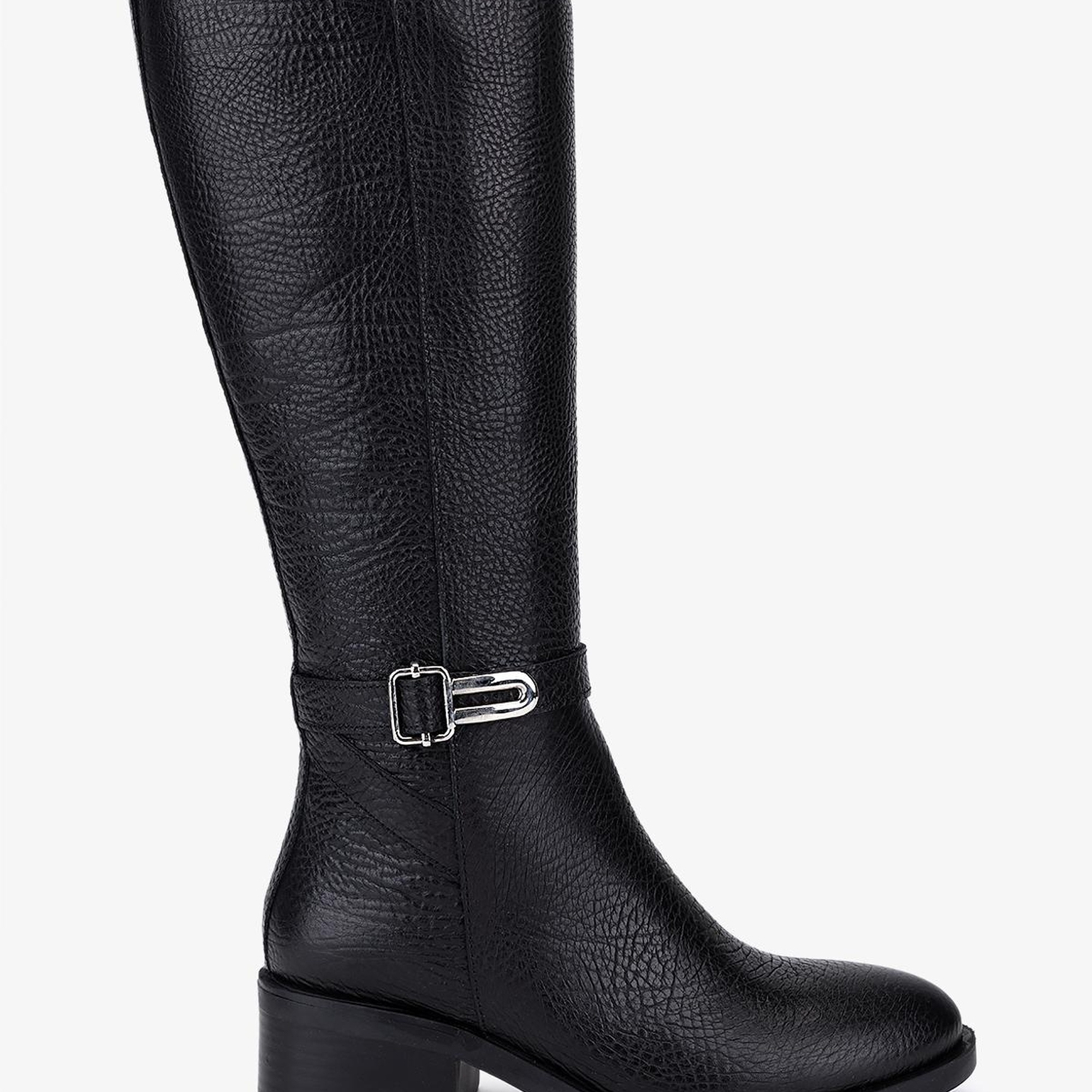 Valmenti Kadın Hakiki Deri Siyah Topuklu Çizme