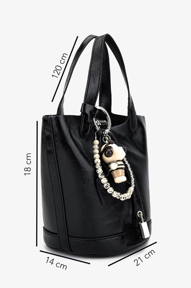  Valmenti Kadın Suni Deri Siyah Omuz Çanta