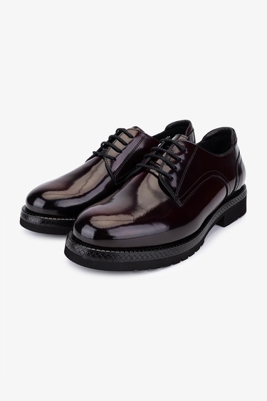  Valmenti Kadın Hakiki Deri Bordo Klasik Ayakkabı