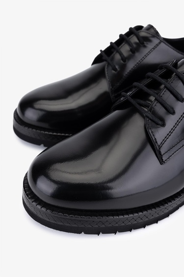  Valmenti Kadın Hakiki Deri Siyah Açma Klasik Ayakkabı